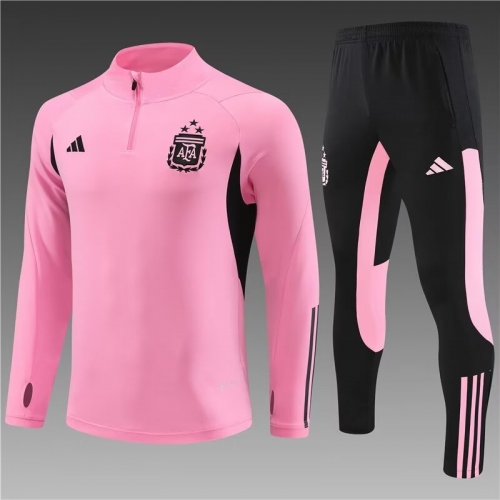 2023/24 Argentina Pink Thailand Soccer Tracksuit Uniform-801