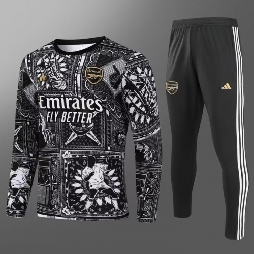 2023 Arsenal Black Soccer Tracksuit Uniform-GDP