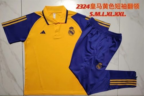 2023/24 Real Madrid Yellow Thailand Soccer Polo Uniform-815