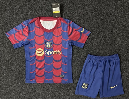 24/25 Barcelona Blue & Red Kids/Youth Soccer Uniform-36