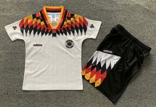 94 Retro Version Kids Germany Home White Kids/Youth Soccer Uniform-1040/311