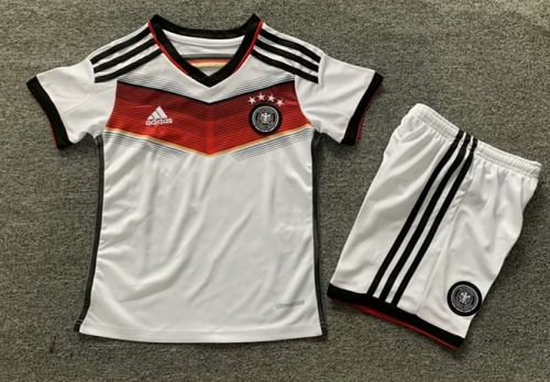 Kids 14-15 Retro Version Germany White Kids/Youth Soccer Uniform-1040