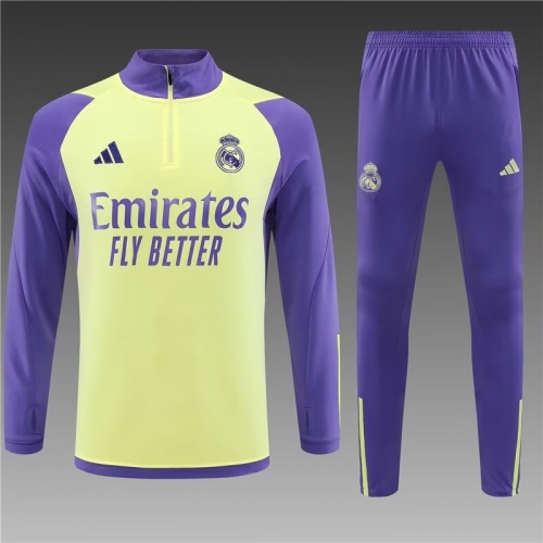 2023/24 Special Real Madrid Yellow Soccer Tracksuit Uniform-801