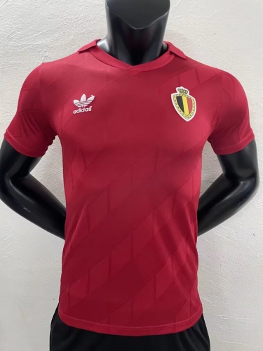 1986 Retro Version Belgium Home Red Thailand Soccer Jersey AAA-1095