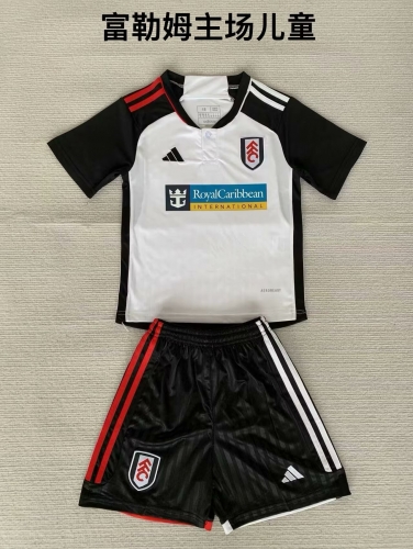 Kids 2023/24 Fulham F.C. Home White & Black Kids/Youth Soccer Uniform-208