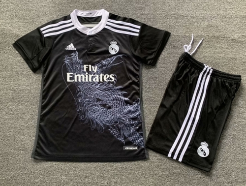 2014-2015 Retro Version Real Madrid Black Kids/Youth Soccer Uniform-1040/123