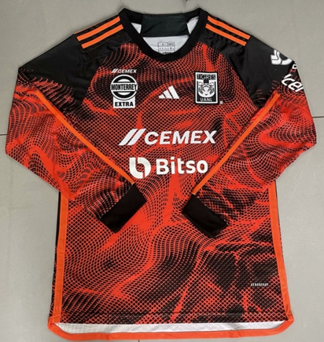 2023/24 Tigres UANL 2nd Away Red & Black  LS Thailand Soccer Jersey AAA-1093