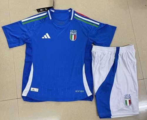 Kids 2024/25 Italy Home Blue Kids/Youth Soccer Uniform-123/507