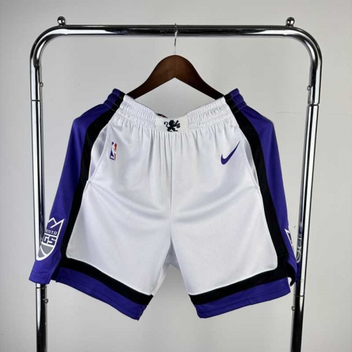 2024 Season Sacramentos Kings NBA Home White Shorts-311