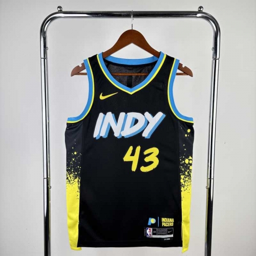 2024 Season City Version Indiana Pacers NBA Black & Yellow #43 Jersey-311