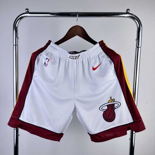 Miami Heat Home White NBA Shorts-311