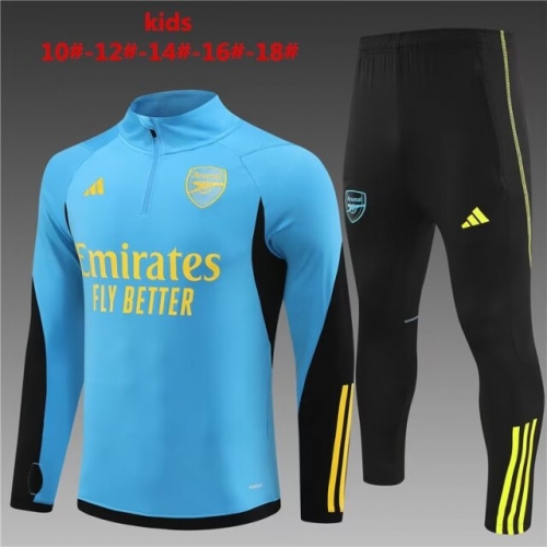 Kids/Youth 2023/24 Arsenal Light Blue Kids/Youth Soccer Tracksuit Uniform-801