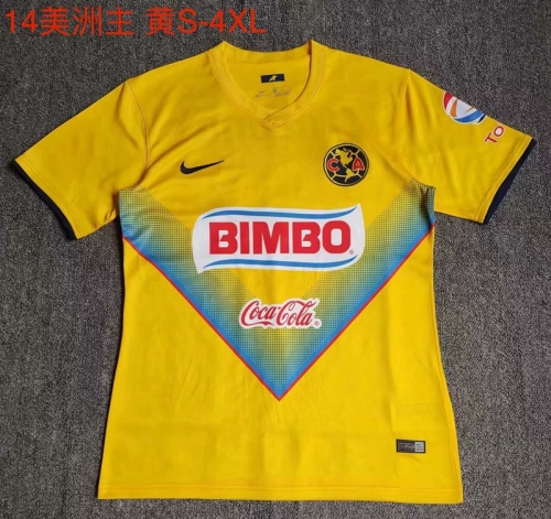 14 Retro Club América Home Yellow Thailand Soccer Jersey AAA-709