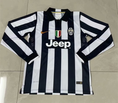 14/15 Juventus Home Black & White Thailand LS Soccer Jersey AAA-811