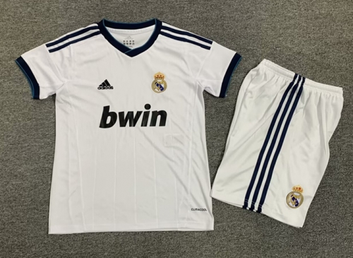 Kids12-13 Retro Version Real Madrid Home White Kids/Youth Soccer Uniform-1040/123