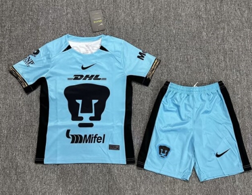 Kids 2023/24 Pumas UNAM 2nd Away Blue Kids/Youth Soccer Uniform-522