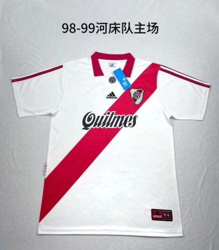 98-99 CA River Plate Home White Thailand Soccer Jersey AAA-709