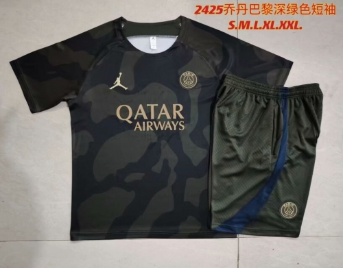 2023/24 Paris SG Dark Green Shorts-Sleeve Thailand Soccer Uniform-815