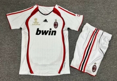 06-07 Retro Version AC Milan Away White Kids/Youth Soccer Uniform-1040
