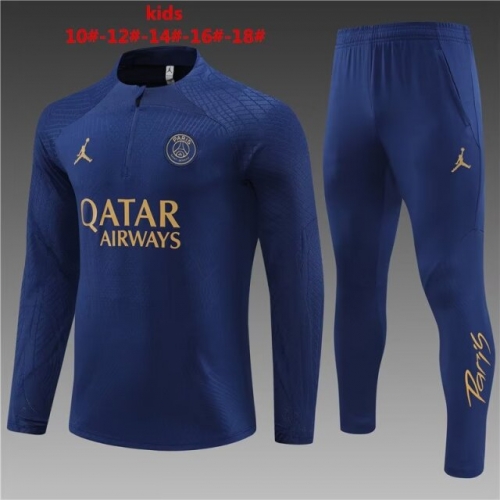 Player Version Kids 2023/24 Paris SG Royal Blue Kids/Youth Thailand Soccer Uniform-801