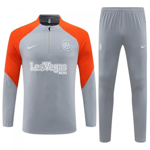 Player Version 2023/24 Inter Milan Gray Thailand Soccer Tracksuit Uniform-801