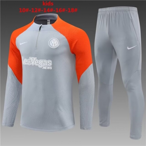 2023/24 Inter Milan Gray Kids/Youth Tracksuit Uniform-801