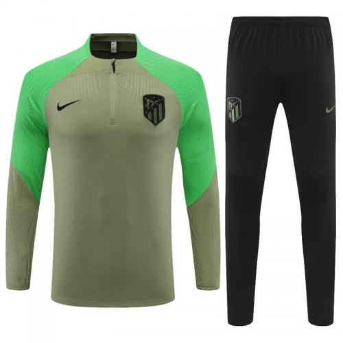 Player Version 2023/24 Atletico Madrid Green Thailand Soccer Tracksuit Uniform-801