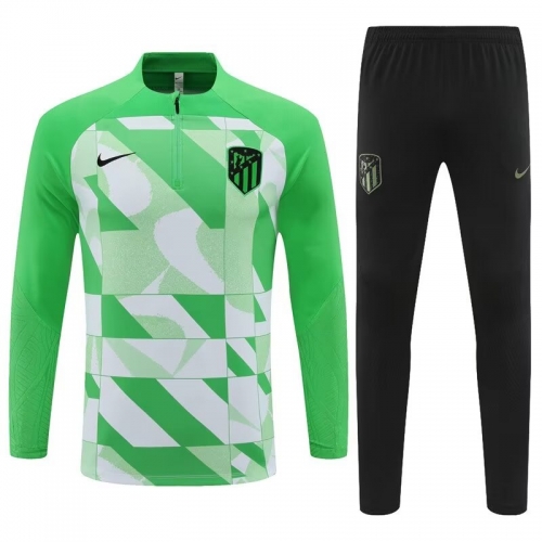 2023/24 Atletico Madrid Light Green Thailand Soccer Tracksuit Uniform-801
