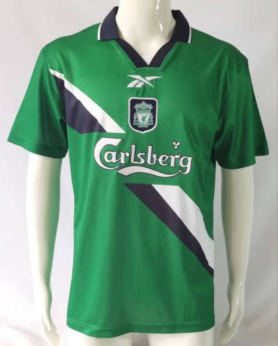 99-00 Retro Version Liverpool Green Thailand Soccer Jersey AAA-503