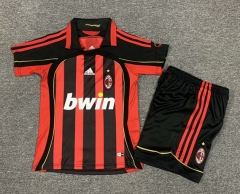 Kids 06-07 Retro Version AC Milan Home Red & black Kids/Youth Soccer Uniform-123/1040/811