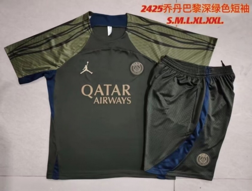 2023/24 Paris SG Dark Green Shorts-Sleeve Thailand Soccer Uniform-815