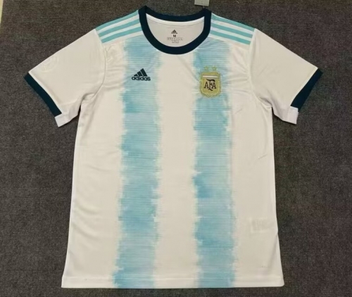 2019 Season Argentina Home White & Blue Thailand Soccer Jersey AAA-1099