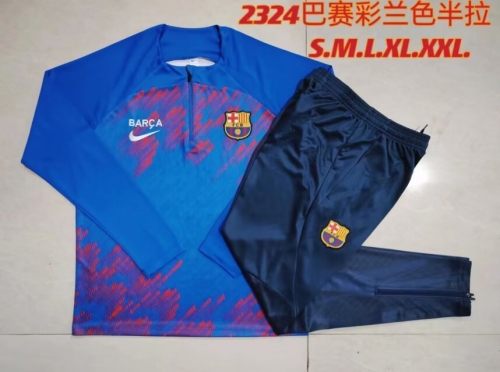 2023/24 Barcelona CaiBlue Thailand Soccer Tracksuit Uniform-815