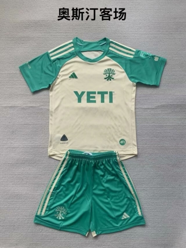 Kids 2024/25 Austin FC Away Yellow & Green Kids/Youth Soccer Uniform-208/522