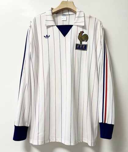 80-82 Retro Version France Away WhiteLS Thailand Soccer Jersey AAA-2011