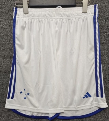 2024/25 Cruzeiro EC Home White Thailand Soccer Shorts-BLY