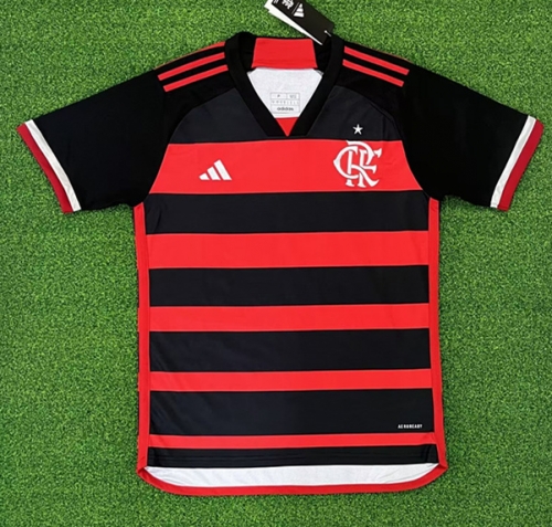 2024/25 CR Flamengo Home Red & Black Thailand Soccer Jersey AAA-416/320/408