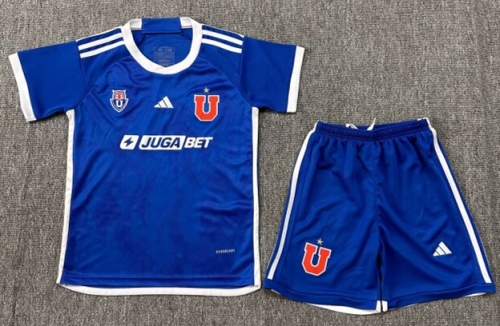 Kids 2024/25 Club Universidad de Chile Home Blue Soccer Uniform-507/SKE/123