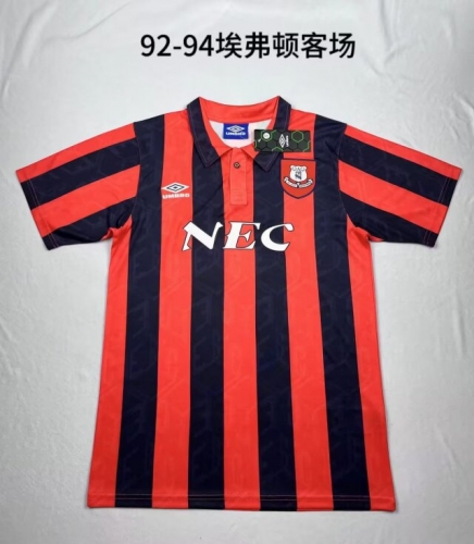 92-94 Retro Version Everton Away Black & Red Thailand Soccer Jersey AAA-709