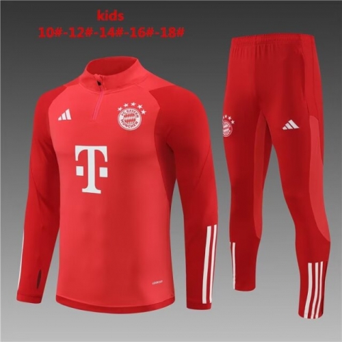 2023/24 Bayern München Red Kids/Youth Soccer Tracksuit Uniform-801