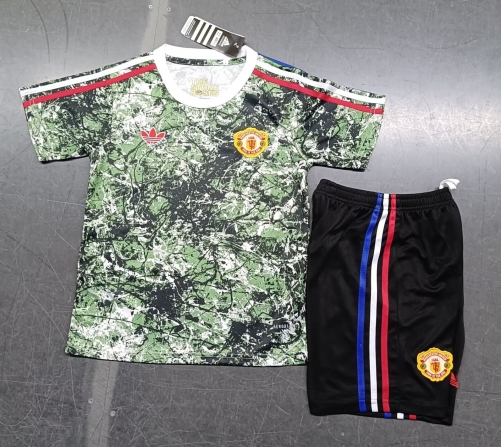 Kids 2023/24 Special Version Manchester United Green Kids/Youth Soccer Uniform-522/BLY/507