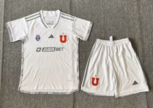 Kids 2024/25 Club Universidad de Chile Away White Kids/Youth Soccer Uniform-522