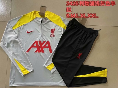 2023/24 Liverpool Gray Soccer Tracksuit Uniform-815
