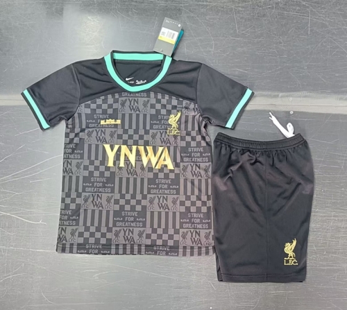 2024/2025 Jonited Version Liverpool Black Youth/Kids Soccer Uniform-522/BLY/123