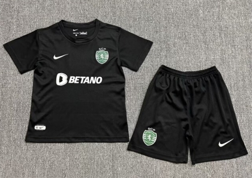 Kids 2023/24 Sporting Lisbon 3rd Away Black Kids/Youth Soccer Uniform-522