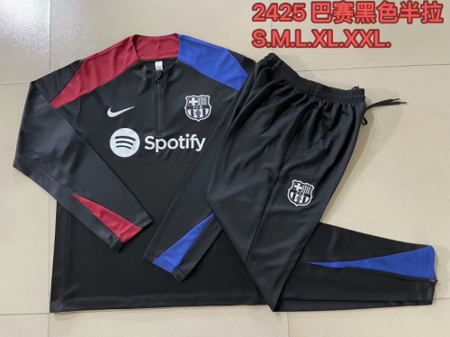 2023/24 Barcelona Black Thailand Soccer Tracksuit Uniform-815/411