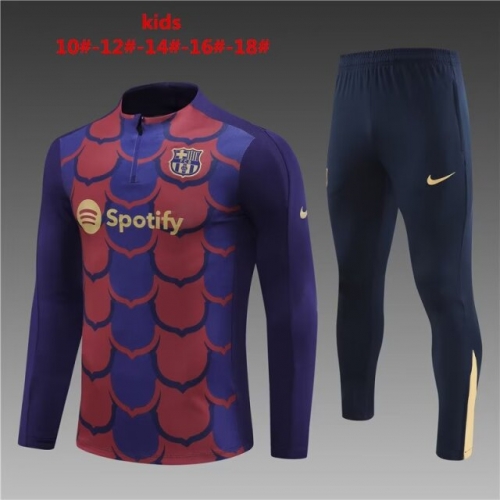 Kids 2023/24 Barcelona Red & Blue Kids/Youth Thailand Soccer Tracksuit Uniform-801