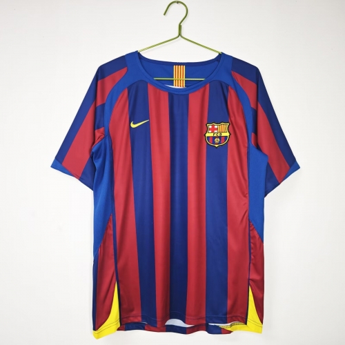 2005-2006 Retro Version Barcelona Home Red & Blue Thailand Soccer Jersey AAA-710