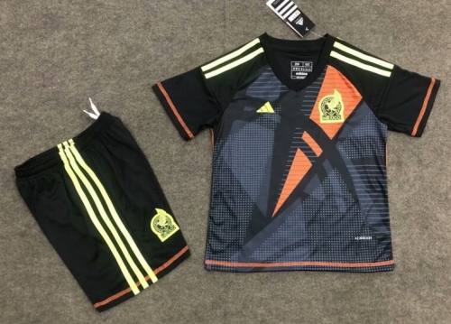 Kids 2024/25 Mexico Goalkeeper Gray & Black Kids/Youth Soccer Uniform-SKE