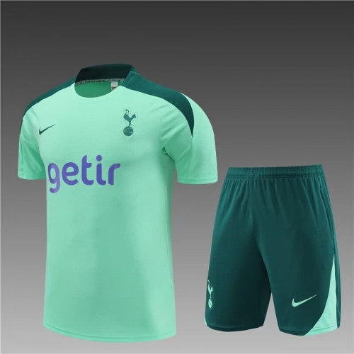 2024/25 Tottenham Hotspur Light Green Shorts-sleeve Thailand Soccer Tracksuit Uniform-801